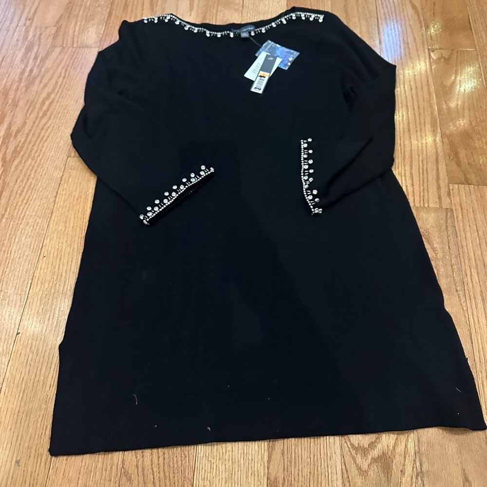The Limited Black Embellished Tunic Top NWT Size Small